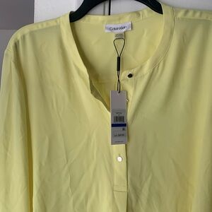 NWT Calvin Klein yellow blouse XL